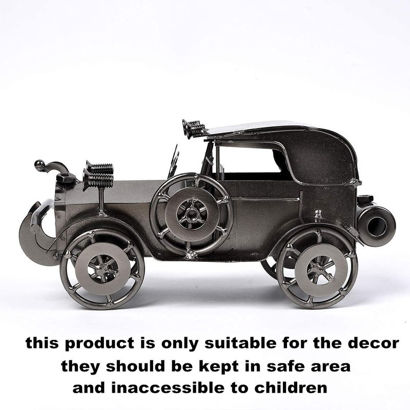 MOYODOR Metal Antique Vintage Car Model Handcrafted Collections Collectible Vehicle for Bar or Home Decor Decoration Great Gift (Black-Silver)  unisex - Image 4